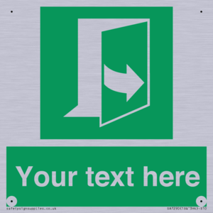 Custom sign safe condition door opens pulling left hand side